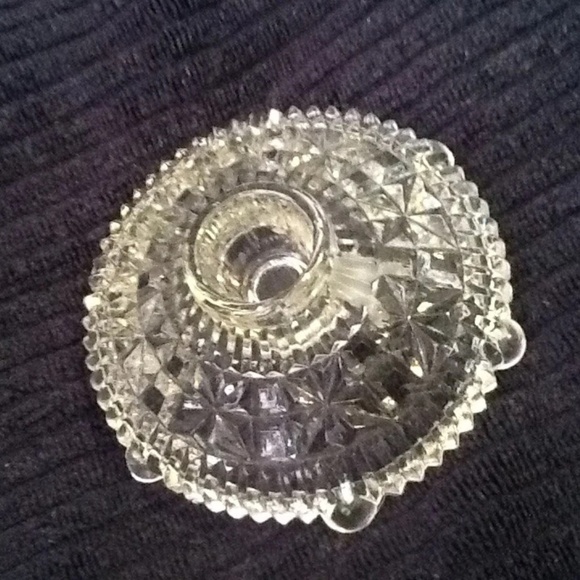 A pair of vintage Anchor Hocking Stars and Bars pattern candleholders.-used - Picture 5 of 5